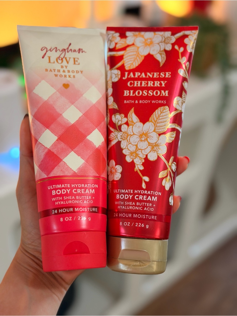 Bath & Body Works Gingham Love and Japanese Cherry Blossom Body Creams duo